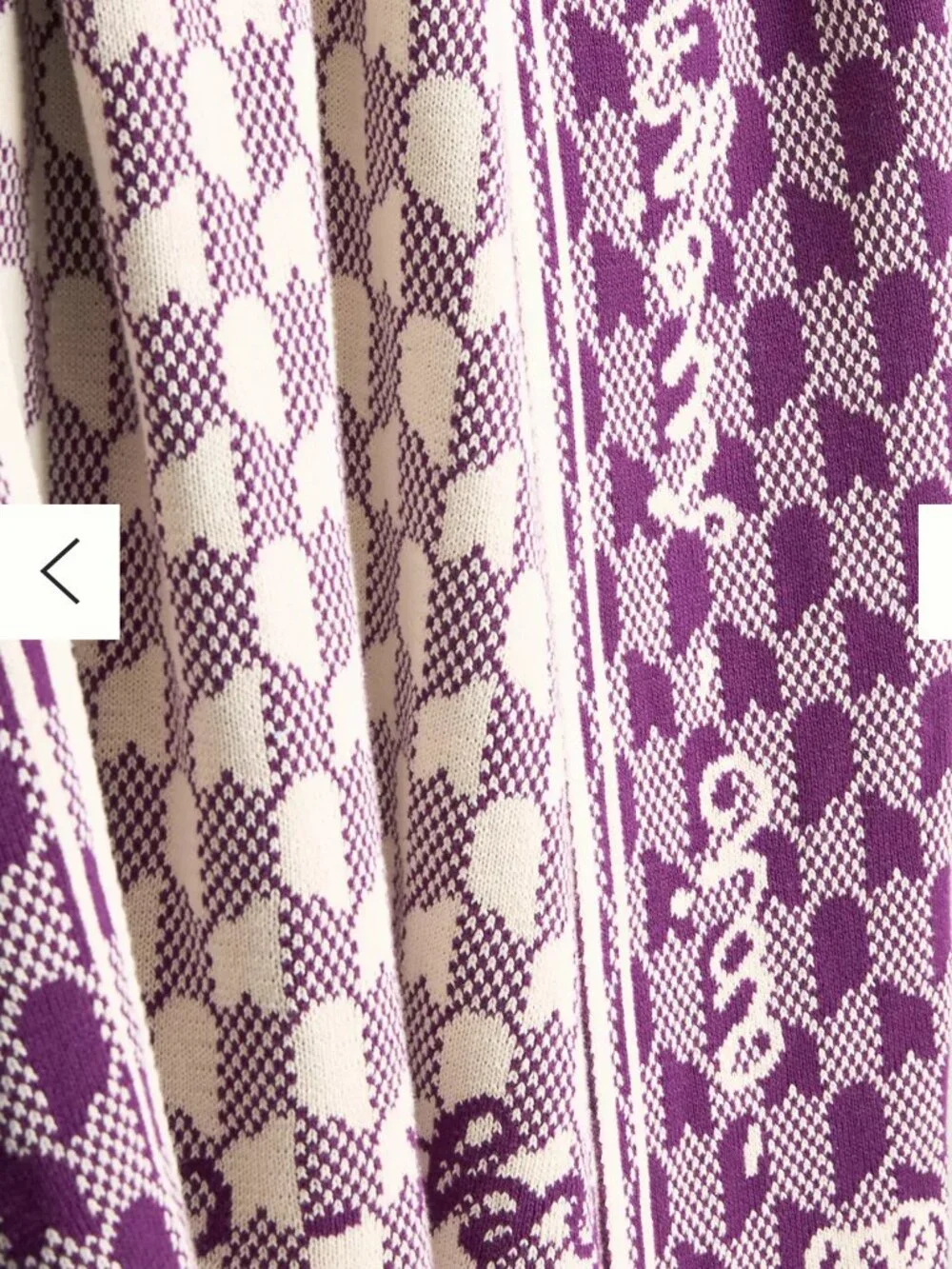 Anthropoligie Violette Cotton Knit Throw Blanket w/Text Along Border 5